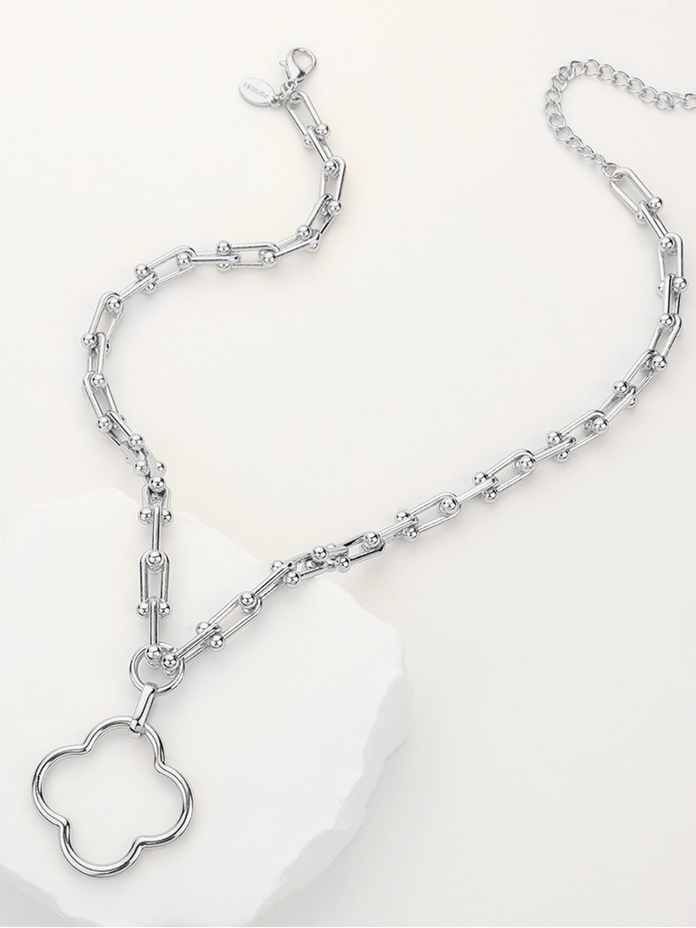 Silver Clover Pendant Necklace - Women Jewelry